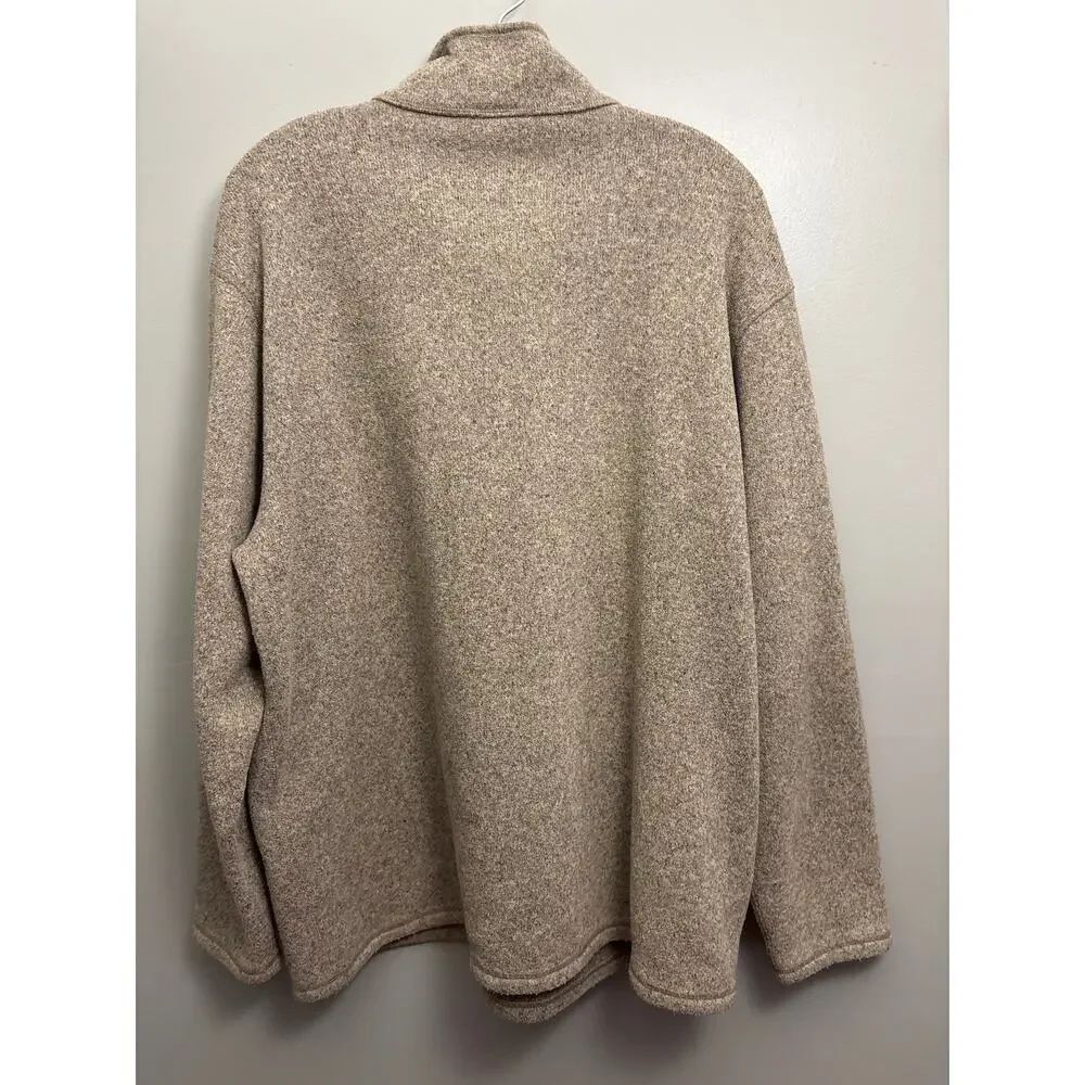 The North Face khaki stone heather quarter--zip fleece pullover Size XL